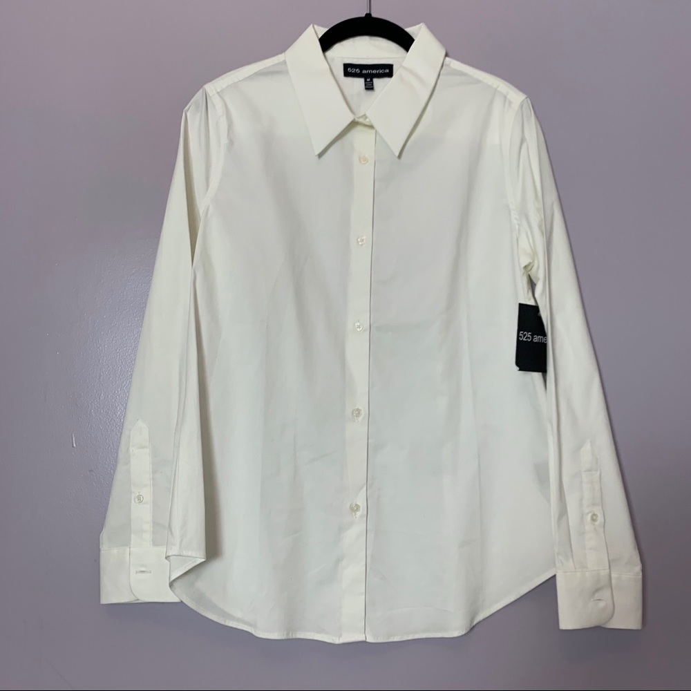 525 America Classic White Button Down Shirt